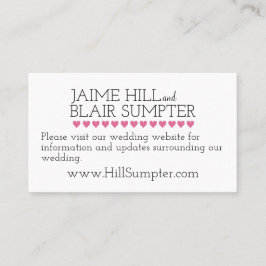 Bruiloft Website Behuizing Kaart Roze Typografie Visitekaartje