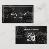 Bruiloft Website invoegen Kaart | Elegante zwarte (Voorkant / Achterkant)