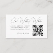 Bruiloft Website Moderne Chique RSVP QR Code Informatiekaartje (Achterkant)