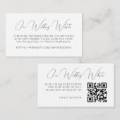Bruiloft Website Moderne Chique RSVP QR Code Informatiekaartje (Voorkant / Achterkant)