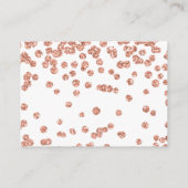 Bruiloft Website Plaats Roos Gouden Glitter Confet Informatiekaartje (Achterkant)