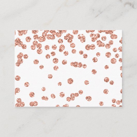 Bruiloft Website Plaats Roos Gouden Glitter Confet Informatiekaartje (Achterkant)