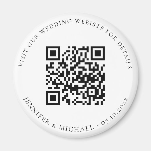 Bruiloft website QR code details rsvp Magneet (Voorkant)