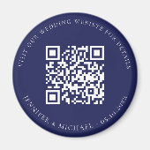 Bruiloft website QR code details rsvp marine blauw Magneet (Voorkant)