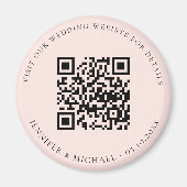 Bruiloft website QR code details rsvp roos goud Magneet (Voorkant)