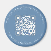 Bruiloft website QR code details rsvp stoffig blau Magneet (Voorkant)