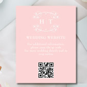 Bruiloft Website Roze Blush Monogram Behuizing Kaa Informatiekaartje