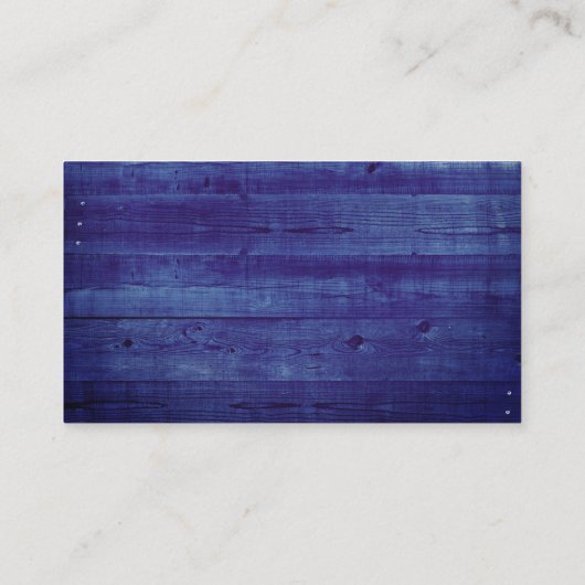 Bruiloft Website Rustiek Blauw Hout Informatiekaartje (Achterkant)