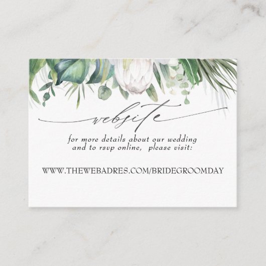 Bruiloft website Zachte witte bloemen Visitekaartje (Voorkant)