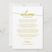 Bruiloft Weekend Welkom en Reisbrief Goud Kaart (Voorkant)