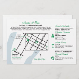 Bruiloft Weekend Welkomstkaart - CUSTOM voor ALEXI