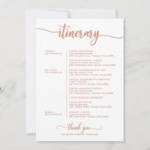 Bruiloft Weekend Welkomstroute Brief Roos Gold Kaart (Achterkant)