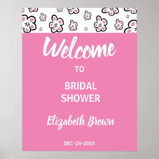 Bruiloft Welcome Bord Roze Liefde Poster (Voorkant)
