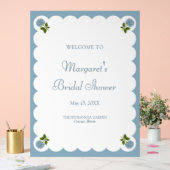 Bruiloft Welcome Bord Stof Blauw Hydrangea (Huwelijk)
