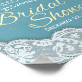 Bruiloft Welcome Kant Zonnebloem Slingerlichtjes Poster (Hoek)