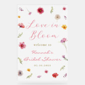 Bruiloft Welcome Love in Bloom Acryl Bord (Voorkant)