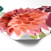 Bruiloft Welcome Roestbruine Herfst Bloemen Poster (Hoek)