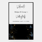 Bruiloft Welkom abstract Zwart & Frosted Acryl Bord (Voorkant)