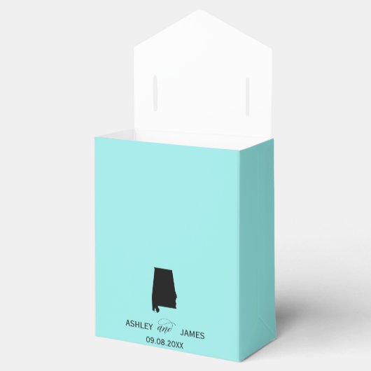 Bruiloft Welkom bij Alabama Favor Box, State Map Bedankdoosjes (Geopend)