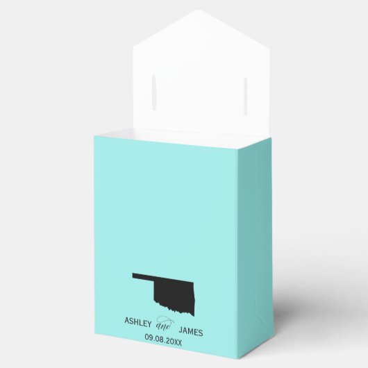 Bruiloft Welkom bij Oklahoma Favor Box, State Map Bedankdoosjes (Geopend)