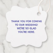 Bruiloft Welkom Cadeau Labels voor Hotel Bag, Navy (Achterkant)