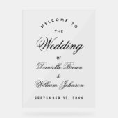 Bruiloft Welkom Eenvoudige Kalligrafie Elegant Scr Acryl Bord (Voorkant)