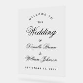 Bruiloft Welkom Eenvoudige Kalligrafie Elegant Scr Acryl Bord (Hoek)