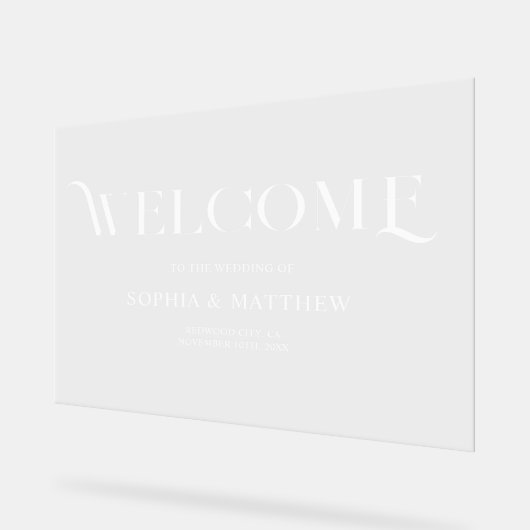 Bruiloft Welkom Elegant Retro Teken Acryl Bord (Hoek)