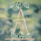Bruiloft Welkom Foliage laat groen Acryl Bord (Neutraal)