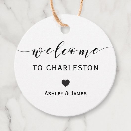 Bruiloft Welkom Gift Labels, Kraft Welkom Labels (Voorkant)