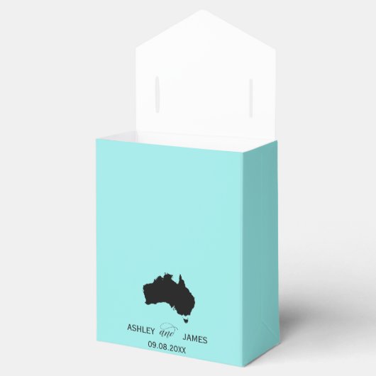 Bruiloft Welkom in Australië Kaart Favor Box Bedankdoosjes (Geopend)