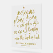 Bruiloft Welkom Kies een Seat Gold Sign Acryl Bord (Hoek)