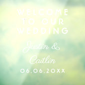 Bruiloft Welkom Koppels Namen Venster Cling Raamsticker (Vel 3)