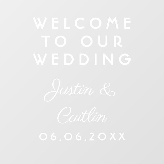 Bruiloft Welkom Koppels Namen Venster Cling Raamsticker (Vel)