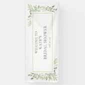 Bruiloft Welkom met Groene Bladervulling Spandoek (Verticaal)