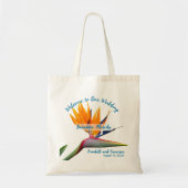 Bruiloft Welkom Paradijsvogel Gepersonaliseerd Tote Bag (Voorkant)