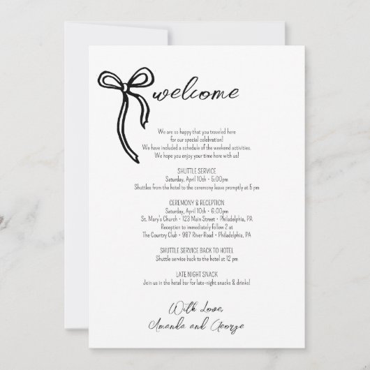 Bruiloft Welkom Route hand geïllustreerd boog Feestdagenkaart (Voorkant)