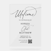Bruiloft Welkom Script QR Code Sign Acryl Bord (Voorkant)