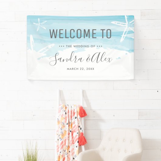 Bruiloft Welkom Strand Spandoek (Insitu)