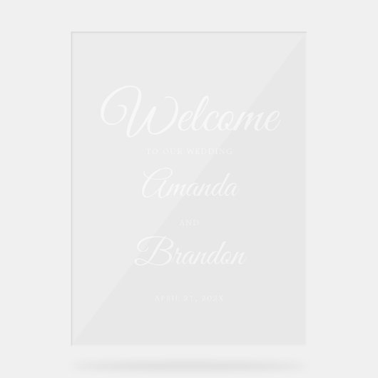Bruiloft Welkomstbord Clear Acryl Sign Acryl Bord (Voorkant)