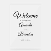 Bruiloft Welkomstbord Frosted Acryl Sign Bord (Voorkant)