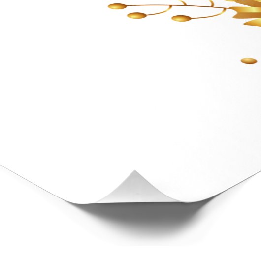 Bruiloft Welkomstbord - Paarse en gouden bloemen Perfect Poster (Hoek)