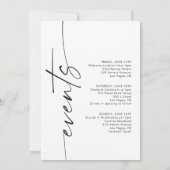 Bruiloft welkomstbrief, bruiloft evenementen Kaart (Achterkant)