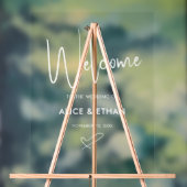 Bruiloft Welkomstscript Handtekening Acryl Bord (Neutraal)