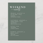 Bruiloft Welkomsttas Letter & Weekend Tijdlijn Kaa Menu (Achterkant)