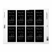 Bruiloft Wijn Etiketten met Monogram, Namen en Dat (Full Sheet)