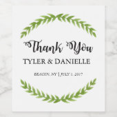 Bruiloft wijn fles gunst dank u label etiket (Enkel label)