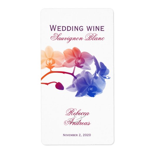 Bruiloft wijn gepersonaliseerde jeugdige label (Voorkant)