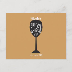 Bruiloft Wijn Glas ELKE KLEUR Ansichtkaart Uitnodiging Briefkaart