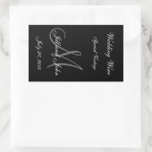 Bruiloft Wijn Label met Monogram, Namen en Datum (Tas)